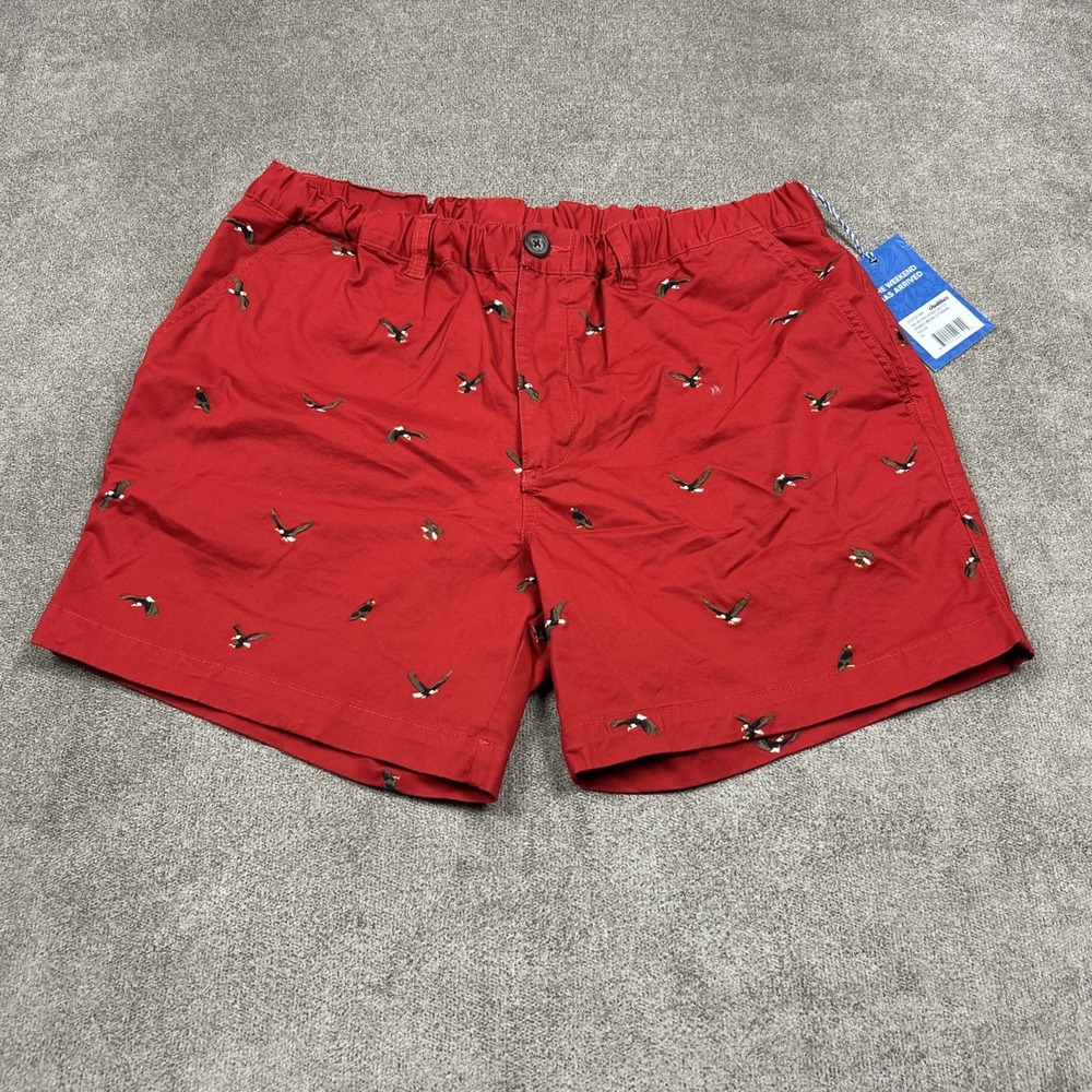 Chubbies Shorts Mens XL 5.5" Red Bald Eagles Embroidered Elastic Waist Stretch